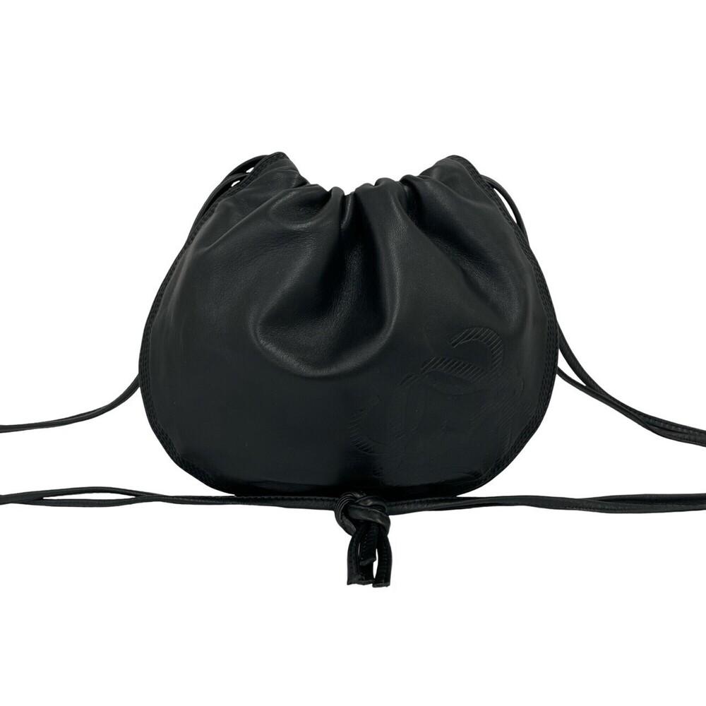 LOEWE Vintage Anagram Logo Nappa Leather Drawstring Mini Shoulder Bag/Pouch, ...